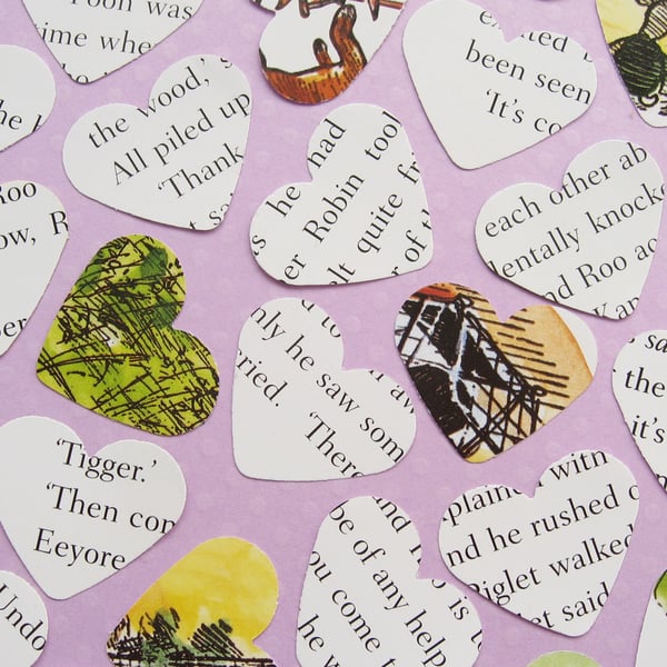 100 Winnie the Pooh Heart Confetti - Baby Birthday Christening Party Decor
