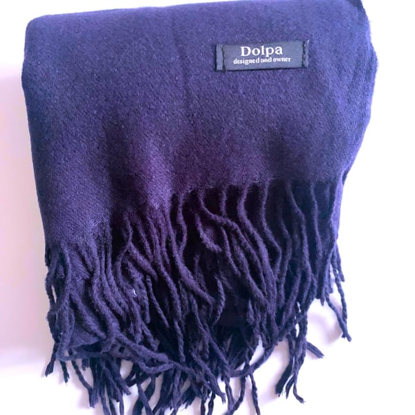 Luxury Cashmere Navy Blue Scarf