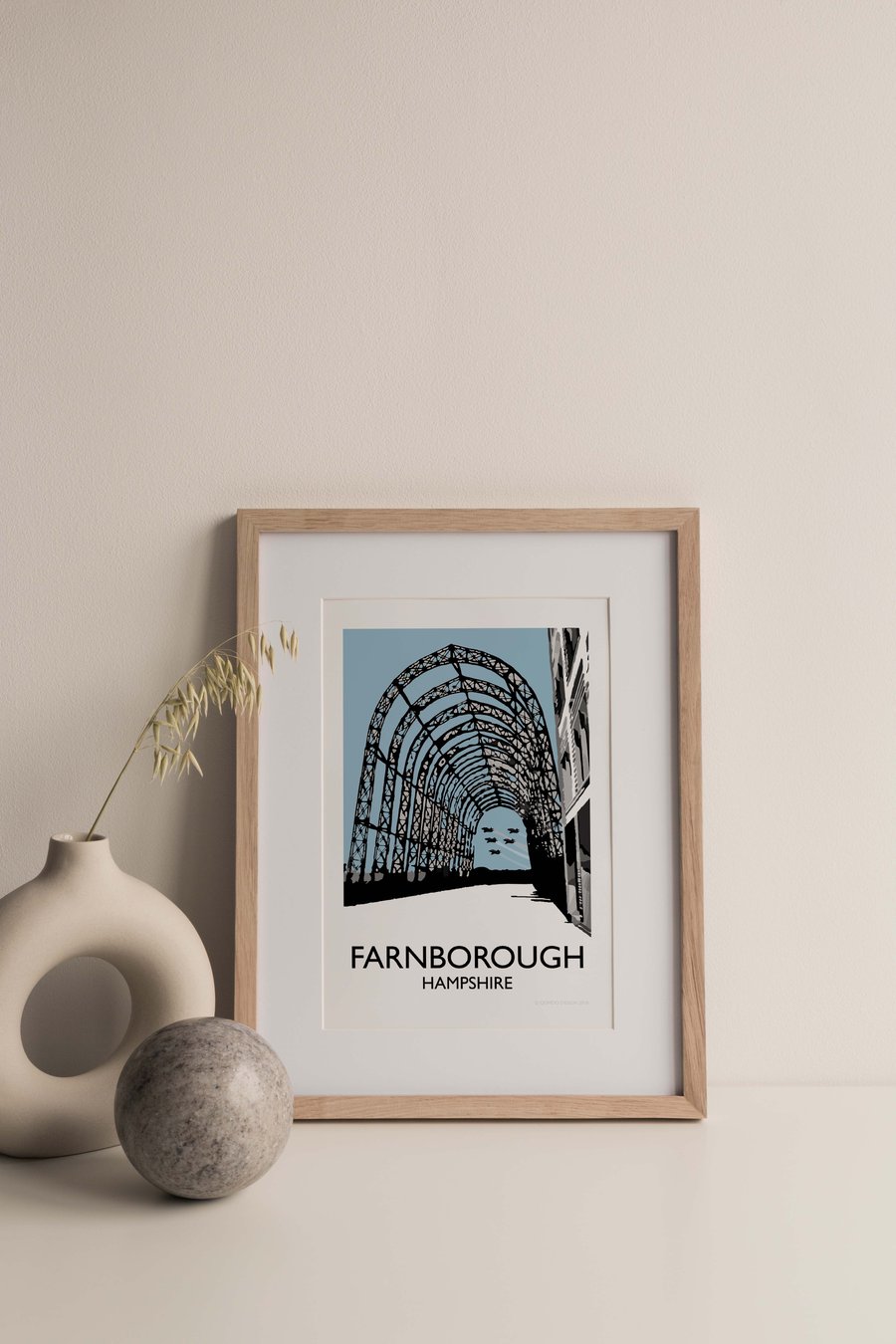Farnborough, Hampshire, UK Giclee Travel Print A4 size (unframed)