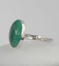Green stripy malachite and sterling silver ring - Image 2