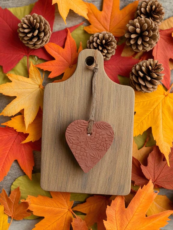 Rustic Pinecone Heart Terracotta Hanging Aromatherapy Diffuser