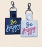 Be Happy Keyring - Positive Faux Leather Accessory  
