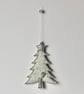 'Christmas Tree with a Glitter Star and Heart'- Hanging Decoration - Image 1