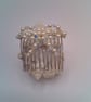 Cream Pearl and Crystal Bow Hair Comb, Beaded Hair Accessory, Prom Accessory - Image 5