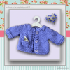 Lavender Cardigan with Tiny Pocket Handkerchief 