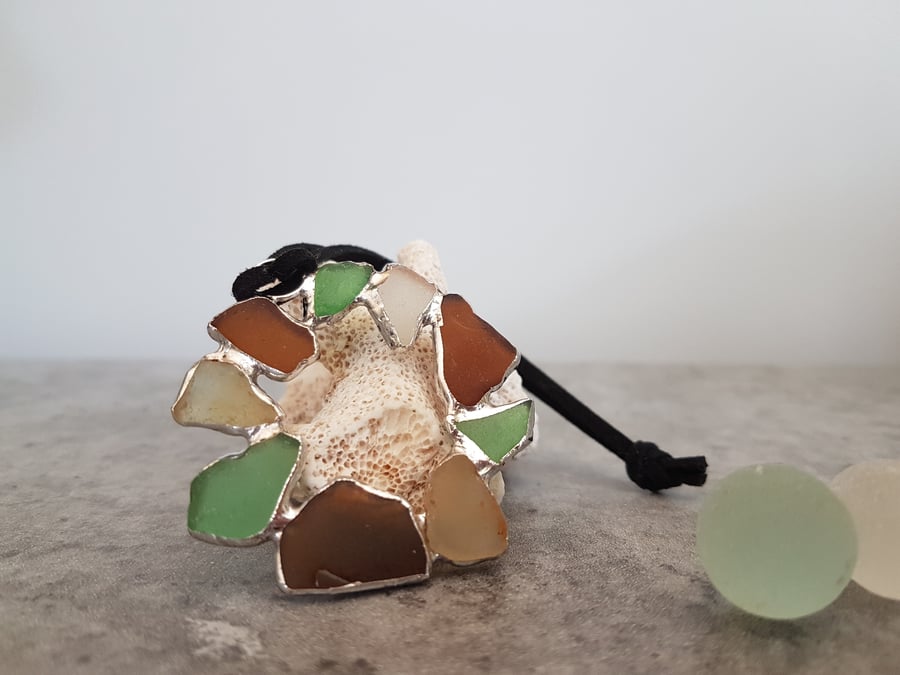 Soldered Sea Glass Suncatcher - "Eternity "