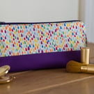 Zip pouch in Rainbow Drops - a zippered pouch in a really useful size