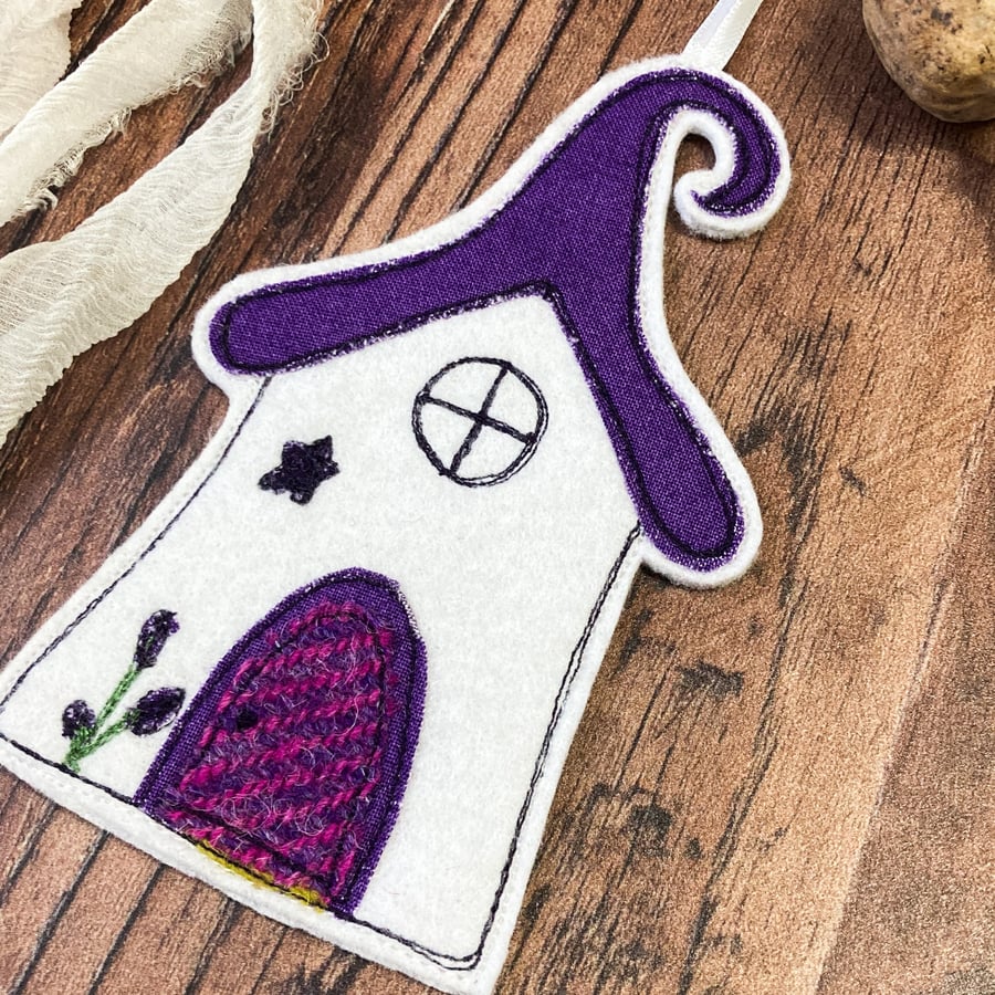 Fairy House Hanging Decoration 'Plum Cottage'