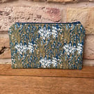Grasses Print Quilted Fabric Organiser Pouch