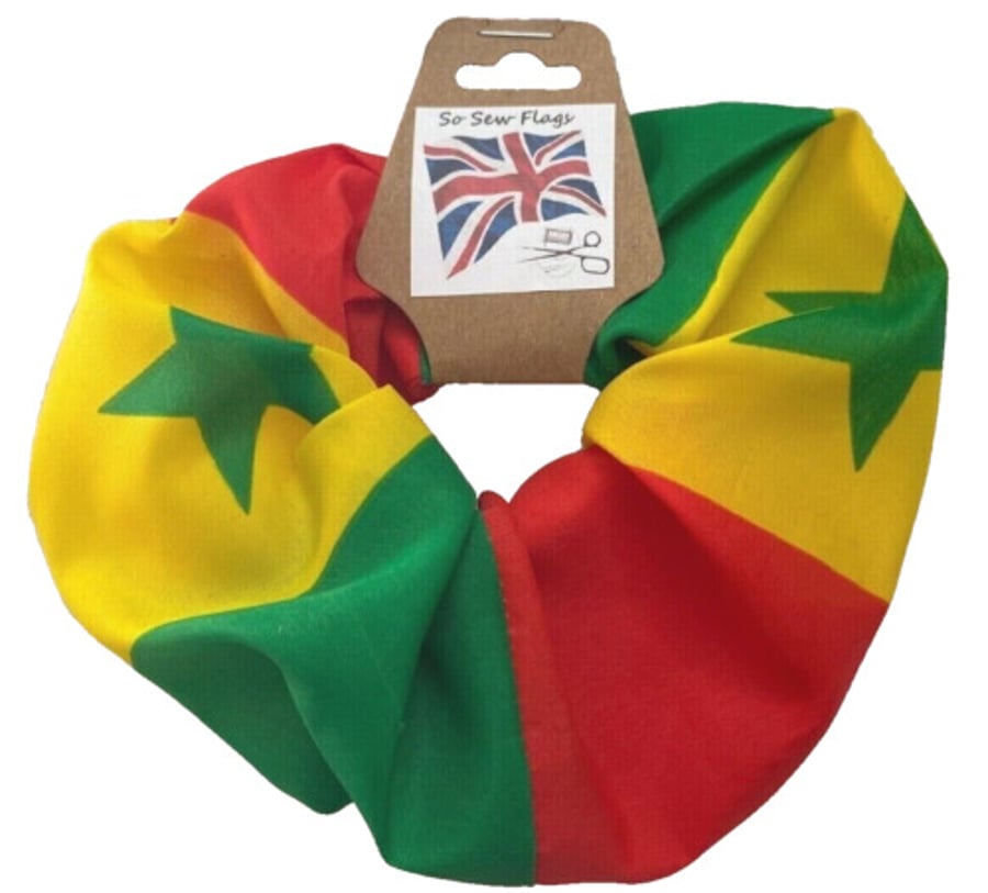 Senegal Senegalese Flag Hair Scrunchie Scrunchies Accessory Band Elastic