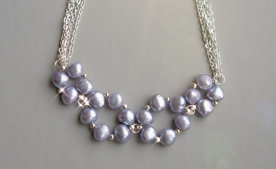 Purple Freshwater pearls necklace 