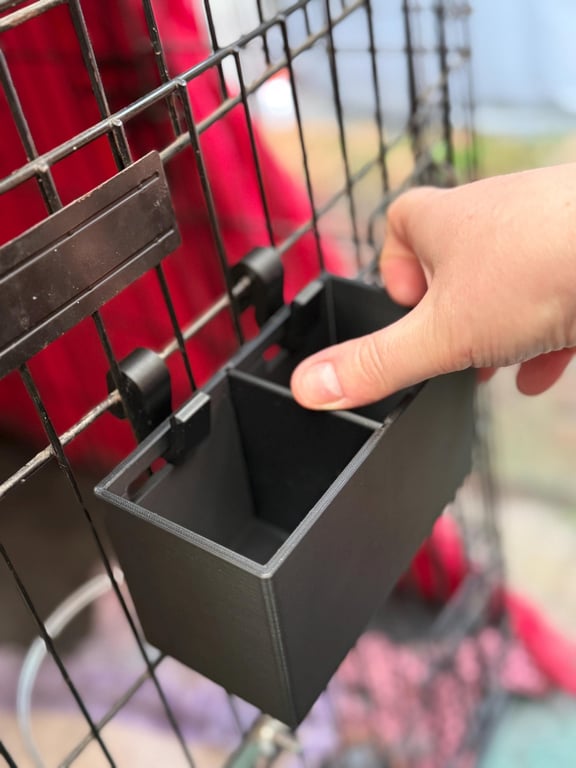 Clip on Mini Storage Tub for Dog Crates - Poo bag, Treat holder for Dog Walkers 