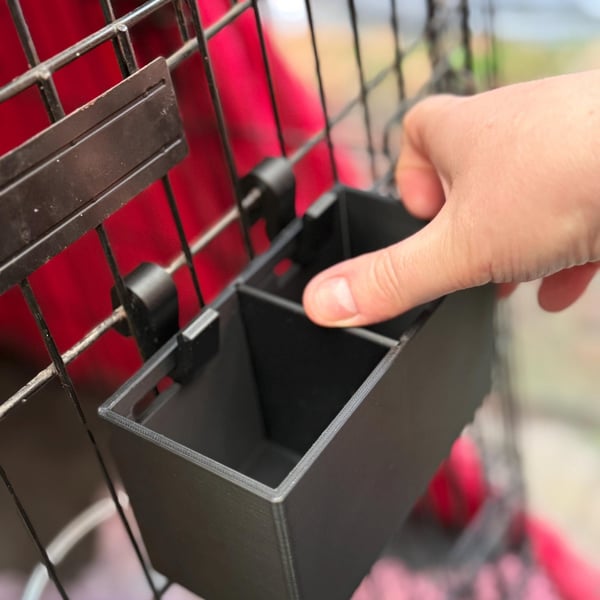 Clip on Mini Storage Tub for Dog Crates - Poo bag, Treat holder for Dog Walkers 