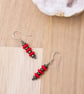 Hematite and Red bead sterling silver earrings - Image 6