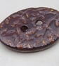 Large Dark Copper Sprig Oval Handmade Ceramic Button - Image 2