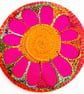 Badge 58mm Multicoloured Flower Textile Badge  - Image 1