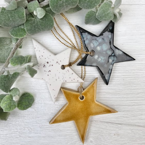 Trio of ceramic stars 