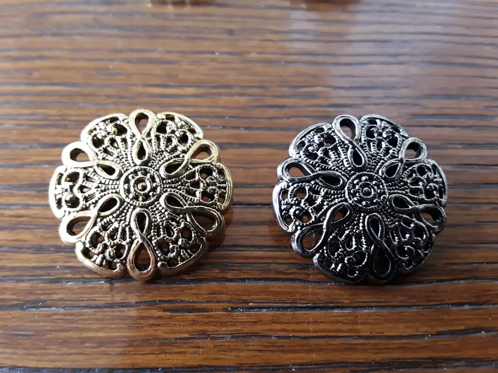 Vintage Material 40L, 25mm 1" shank button (lightweight) Gold only now