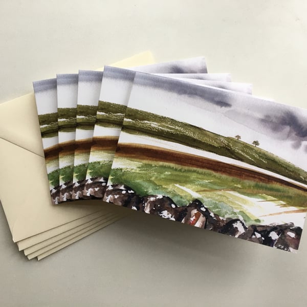 Pack of five printed greetings cards The Peak District