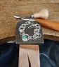 Sterling silver link bracelet with amazonite gemstone, inspired by ferns - Image 9