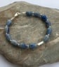 Sterling Silver Gemstone Bracelet with Blue Aventurine - Image 2
