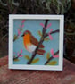 Robin in a cherry tree-  Needle felted  picture -  - Image 2