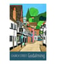 Godalming Church Street travel poster print by Susie West