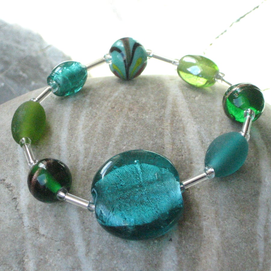 Green Glass Bracelet