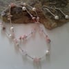 Rose Quartz, Pink Opal , Shell Pearl Set Silver Plated