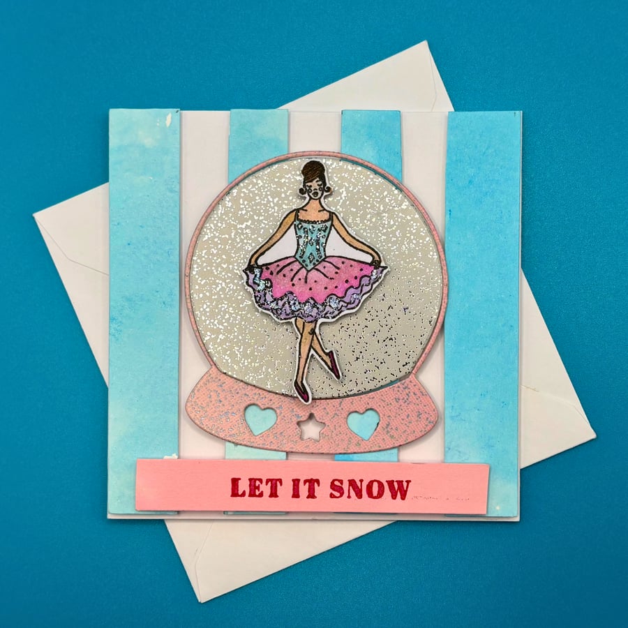 Handmade Ballerina Christmas Card