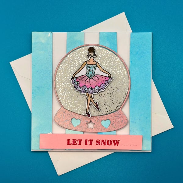 Handmade Ballerina Christmas Card