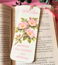 Wild Rose Botanical Bookmark with Tassel - Floral Bookmark Gift for Book Lovers