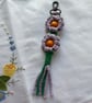 Handmade Macramé Flower Bag Charm Fidget Keyring
