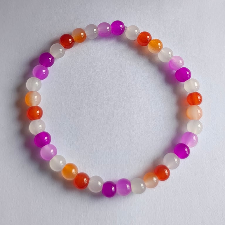 Lesbian Pride Bead Bracelet
