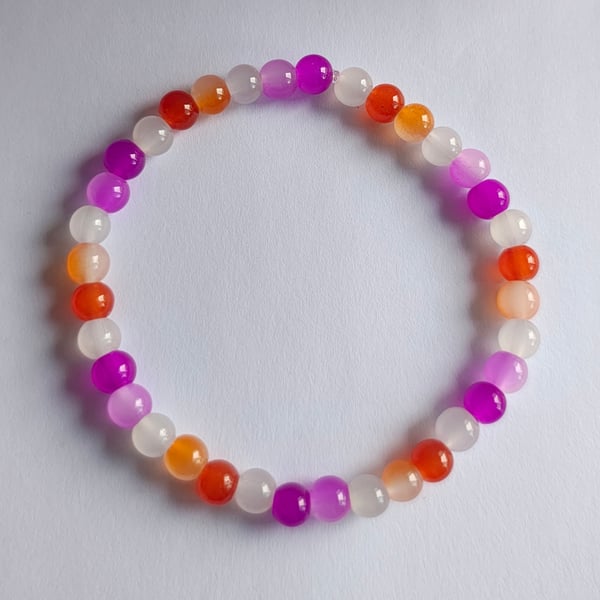 Lesbian Pride Bead Bracelet