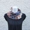 scarf womens beige, snood, knitwear Christmas, infinity scarf with button cuff