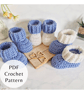 Ridged Cuff Crochet Baby Booties Pattern - US Terms - Image 1