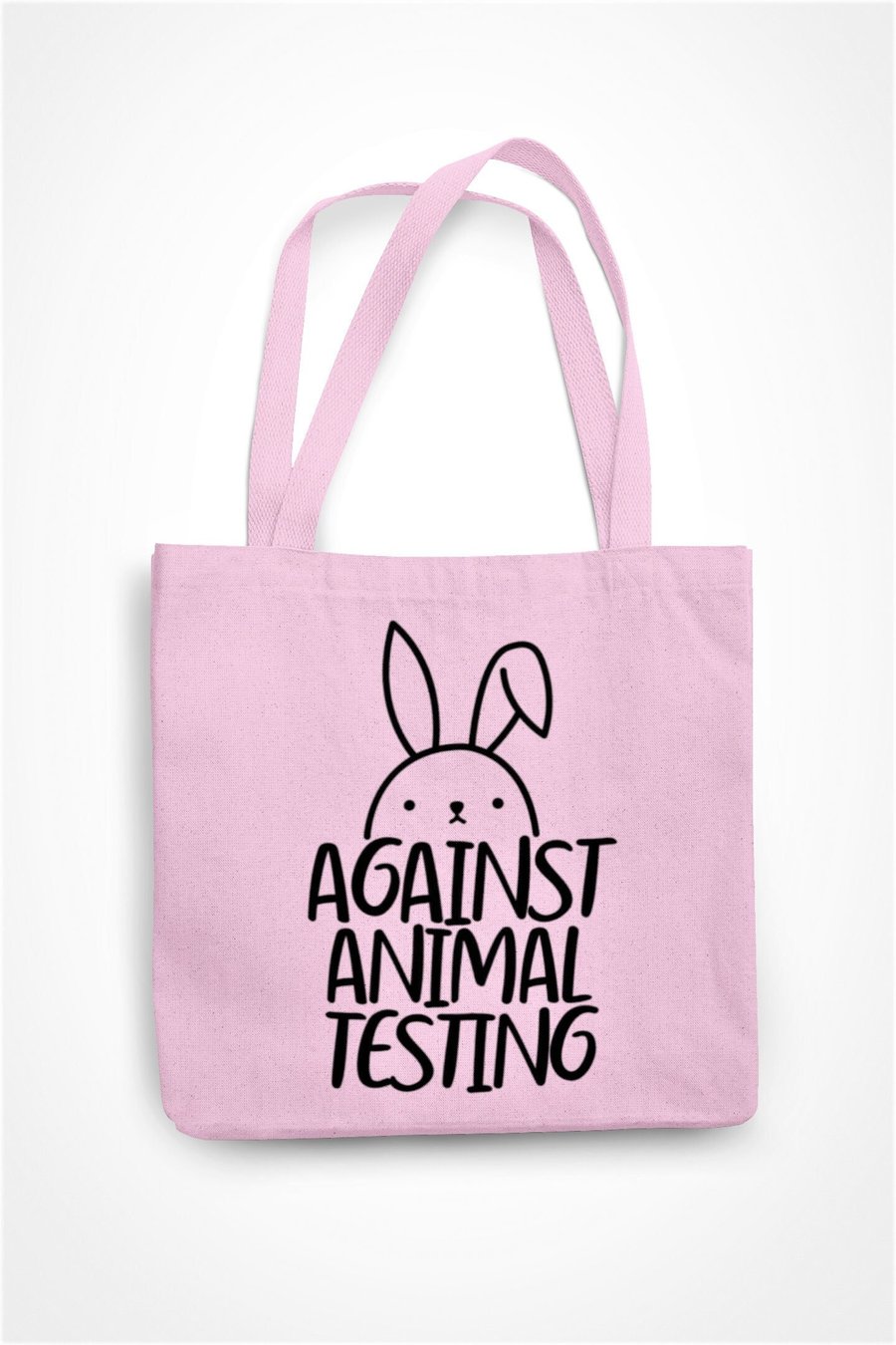 Against Animal Testing Tote Bag Cute Rabbit Eco Shopping Bag Gift Present