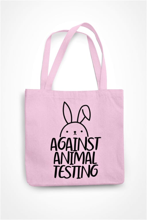 Against Animal Testing Tote Bag Cute Rabbit Eco Shopping Bag Gift Present