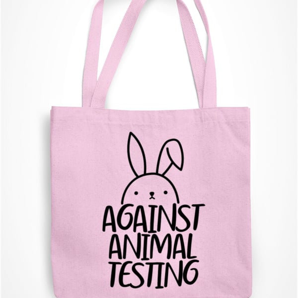 Against Animal Testing Tote Bag Cute Rabbit Eco Shopping Bag Gift Present