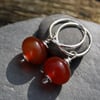 Juicy carnelian sterling silver earrings