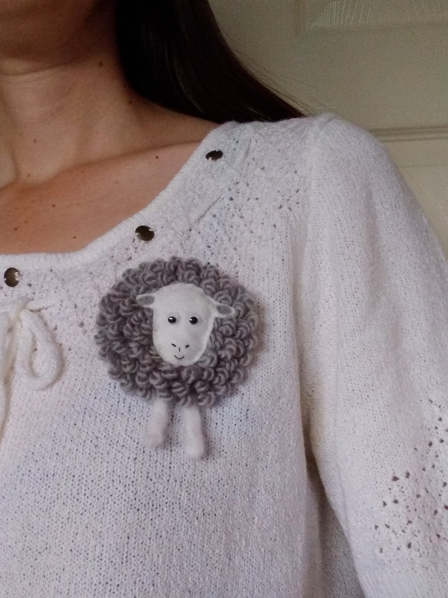 Herdwick sheep brooch, farm animal, gift for her