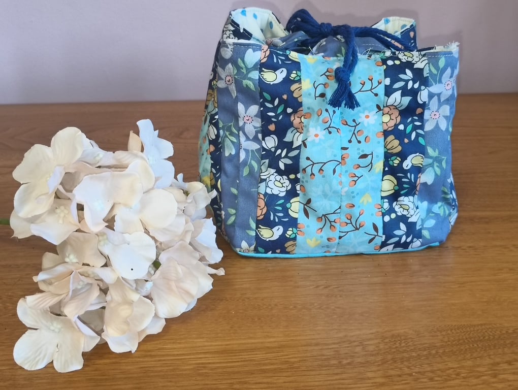 Drawstring gift bag in the style of a japanese rice bag