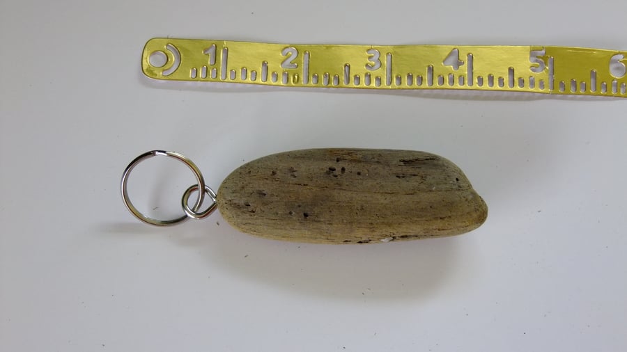 Little driftwood key ring or key fob for car, boat, garage, shed, greenhouse.