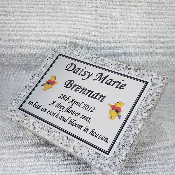 Baby Child infant Memorial Grave Marker Plaque stone Remembrance marker 