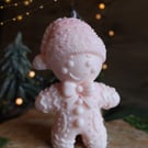 Gingerbread man candle organic decoration christmas gift