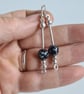 Natural Snowflake Obsidian & 925 Silver Dangle Earrings Gift Crystal Jewellery - Image 8