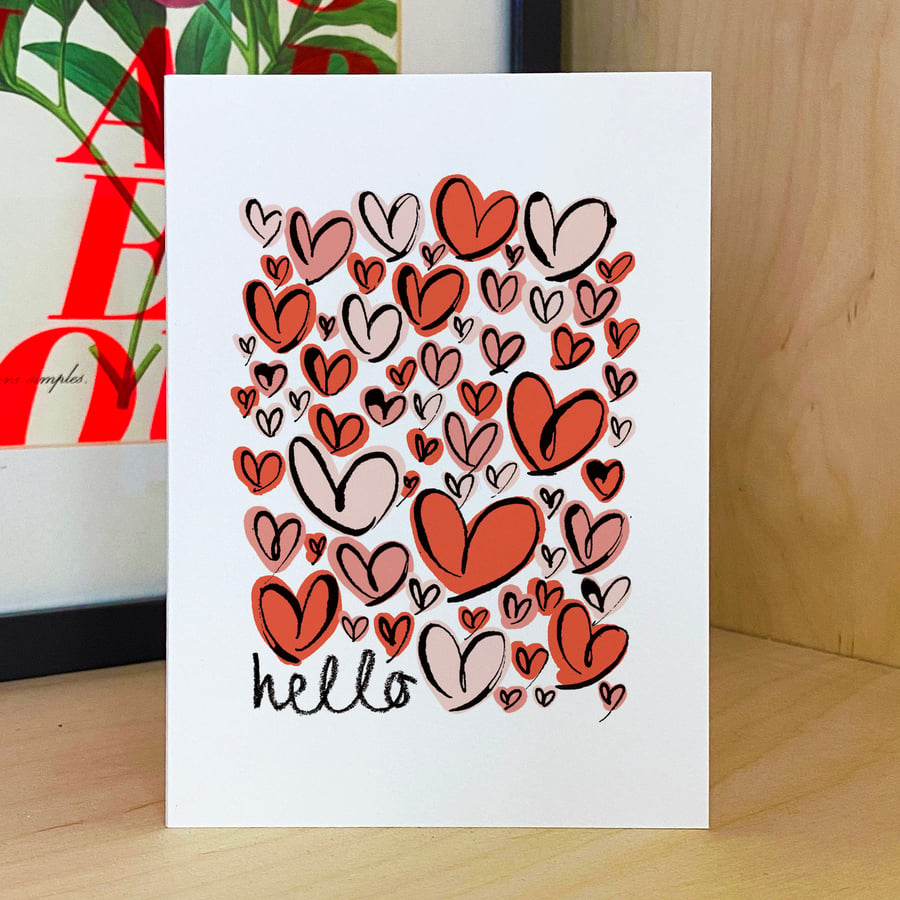 Valentines Love You Card - Hello Hearts