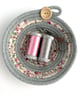 Small Grey Rope Bowl with Pink Floral Fabric Trim - Image 5