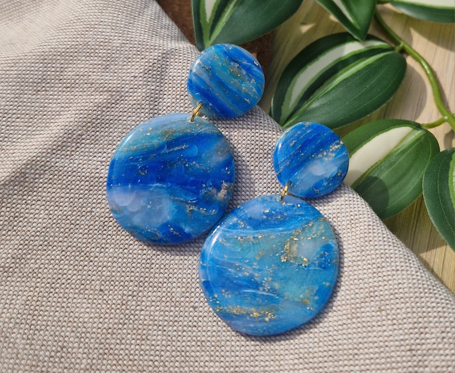 Polymer Clay Earrings: Shoreline 